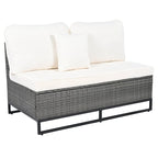 Ensemble de canapé d'extérieur modulaire 7 pièces en rotin avec table basse, combinaison libre