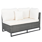 Ensemble de canapé d'extérieur modulaire 7 pièces en rotin avec table basse, combinaison libre