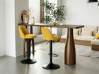 Tabouret de bar pivotant réglable en hauteur avec une base plus large de 17,7 po, en vinyle, ensemble de 2 - 32x17x17