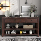 Console de style rétro avec deux étagères ouvertes