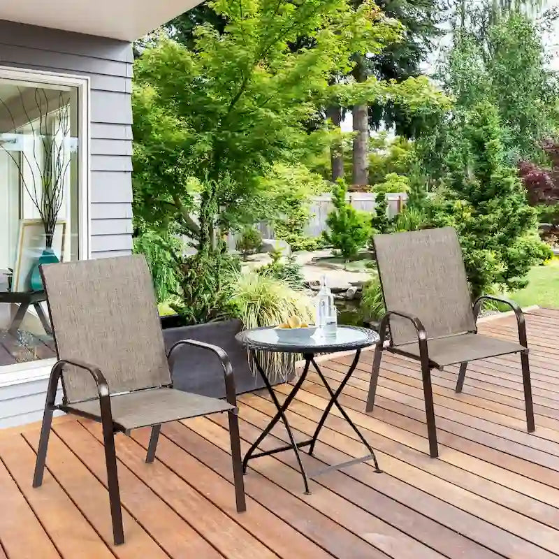 Costway Lot de 4 chaises de jardin et de terrasse avec accoudoirs – Voir détails