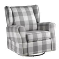 Acme Furniture Patli 35" Accent Chairs Gray Fabric: Flannel Upholstery, Swivel Base, Wood & Metal Frame