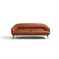 88" Leonia Sofa Cognac Leather - Acme Furniture: Contemporary Metal Legs, Plush Upholstery