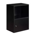 23.5" 1 Door Cabinet Black - Breighton Home: Modern Stackable Shelving with Chrome Knob