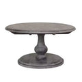 East at Main 37" Round Coffee Table Black: Distressed Mango Wood, Pedestal Base, 200 lb Capacity, Contemporary Style