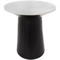 Olivia & May Marble Geometric Accent Table with Black Wooden Base White: 31" High Pedestal Stand