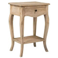 East at Main 28" Promenade Side Table with Drawer and Shelf Tan: Mango Wood, No Assembly Required
