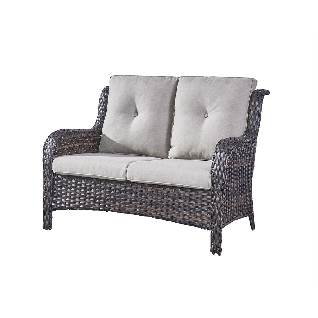 Gymojoy Canapé d'extérieur deux places en rotin Wicker Sofa Set