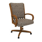 Chaise de salle à manger à roulettes Chromcraft Darell, finition châtaignier
