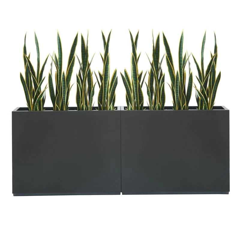 Jardinière Métallique Haute pour Plantes d'Extérieur, 38 po L x 10 po l x 30 po H, Longue et Haute Jardinière en Métal - 38x30x10