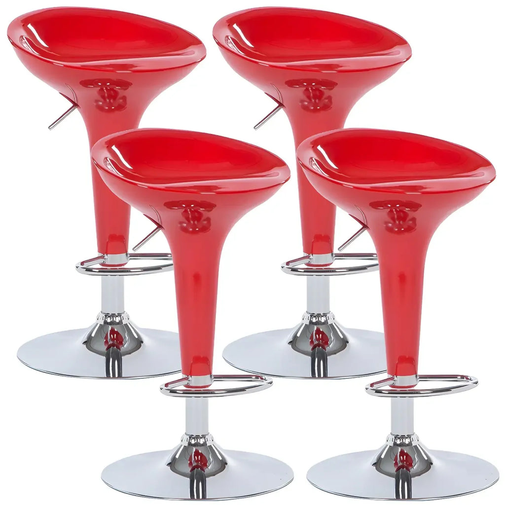 Tabouret de bar pivotant en plastique chromé réglable en hauteur