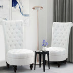 AVAWING Lot de 2 chaises de trône royales rembourrées et pieds en bois d'hévéa