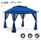 Cozywor Tonnelle escamotable en acier de 3,35 m x 3,35 m avec moustiquaire