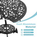 Ensemble de 3 pièces pour terrasse extérieure en aluminium avec table papillon, chaises et trou pour parasol