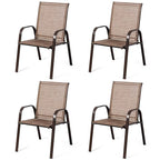 Costway Lot de 4 chaises de jardin et de terrasse avec accoudoirs – Voir détails