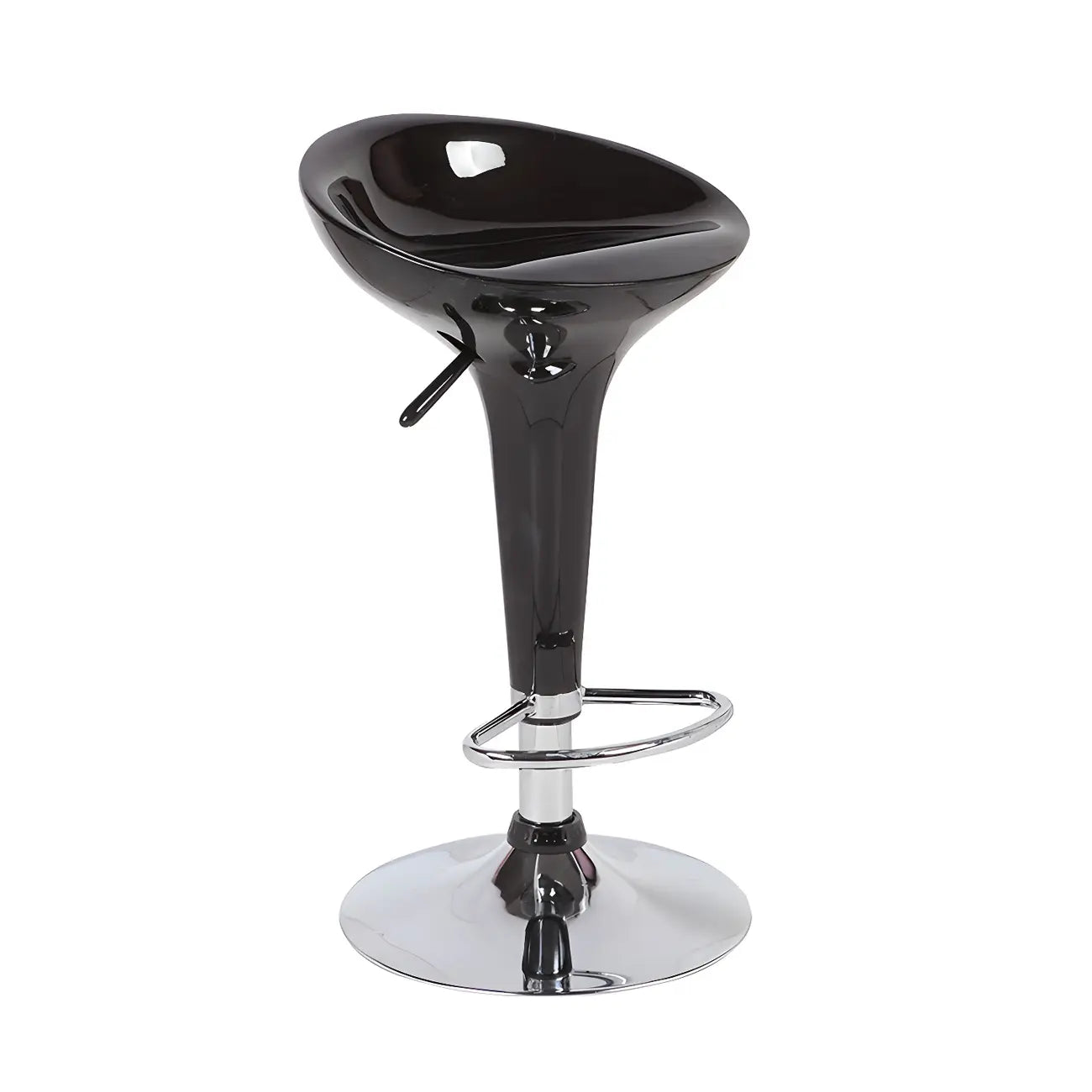 Tabouret de bar pivotant en plastique chromé réglable en hauteur