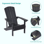 Chaises Adirondack d'extérieur en bois résistantes aux intempéries Bonosuki - Lot de 4
