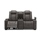 Signature Design by Ashley HyllMont – Causeuse inclinable électrique grise avec console – 71,75 po L x 39 po P x 44 po H