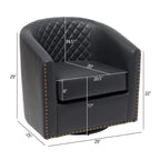 Fauteuil à barillet pivotant en cuir PU touffeté KINWELL 29