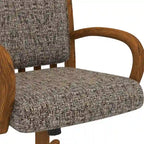 Chaise de salle à manger à roulettes Chromcraft Darell, finition châtaignier
