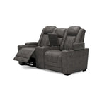 Signature Design by Ashley HyllMont – Causeuse inclinable électrique grise avec console – 71,75 po L x 39 po P x 44 po H