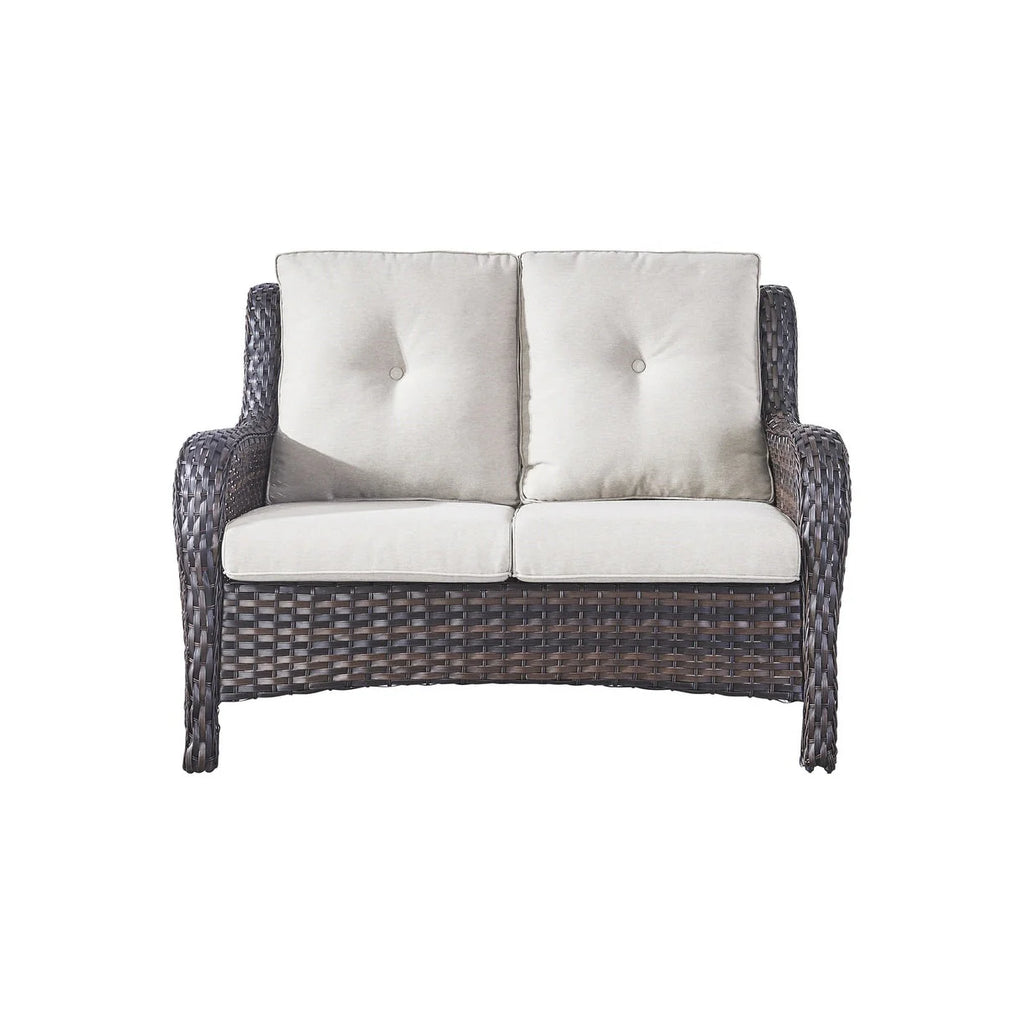 Gymojoy Canapé d'extérieur deux places en rotin Wicker Sofa Set