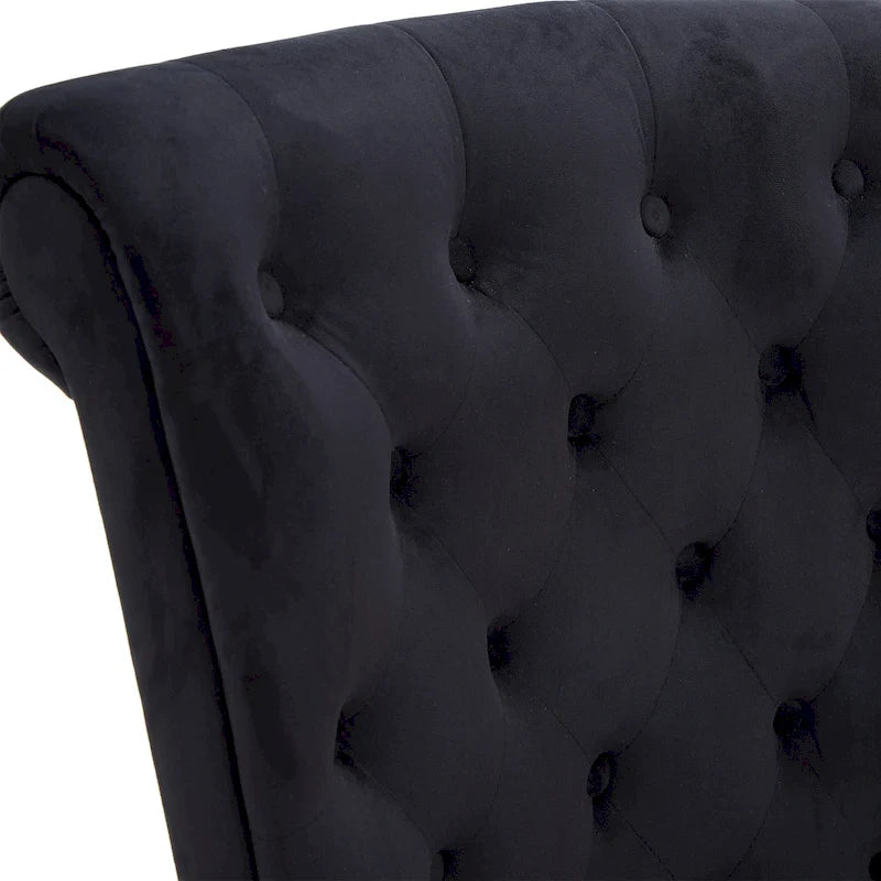 AVAWING Lot de 2 chaises de trône royales rembourrées et pieds en bois d'hévéa