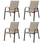 Costway Lot de 4 chaises de jardin et de terrasse avec accoudoirs – Voir détails
