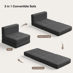 Chaise convertible 3-en-1, Chaise pliante, Lit de repos dépliable
