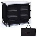 Costway Portable BBQ Aluminum Camping Table Kitchen Cook Station w/ Storage Organizer