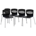 Flash Furniture Série HERCULES - Lot de 5 chaises empilables ergonomiques de qualité professionnelle avec support lombaire et structure en acier, capacité de 350 kg