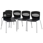 Flash Furniture Série HERCULES - Lot de 5 chaises empilables ergonomiques de qualité professionnelle avec support lombaire et structure en acier, capacité de 350 kg