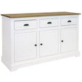 Sunnydaze Sideboard with 3 Drawers and 3 Doors - Solid Pine Construction - White - 32