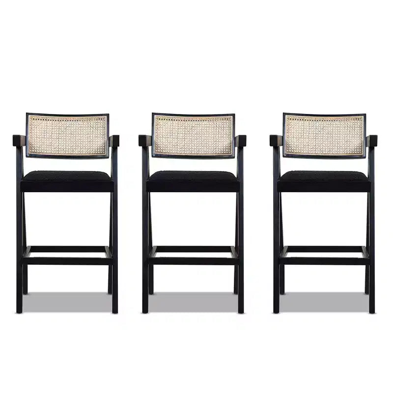 Jennifer Taylor Home Milan 29.5 Modern Resin Webbing Back Bar Stool with Arms