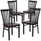 Flash Furniture 4 Pack Hercules Series Black School House Back Metal Restaurant Chair