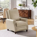 Fauteuil inclinable en cuir véritable style transitionnel Theresa avec clous décoratifs pour salon et chambre | ART OF LIVING DESIGNS