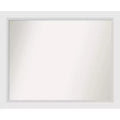 Amanti Art Blanco White Non-Beveled Wood Bathroom Wall Mirror