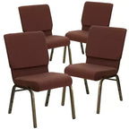 Emma and Oliver 4 Pack 18.5''W Stacking Church Chair