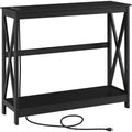 Yaheetech Table Console à 2 Niveaux avec Prise pour Couloir/Salon