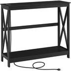 Yaheetech Table Console à 2 Niveaux avec Prise pour Couloir/Salon