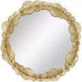 Uttermost Layered Lotus Leaf 33 1/2 Wide Gold Round Wall Mirror