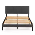 Cambril Upholstered Platform Bed Frame with Sustainable Bamboo Slats Gray - Zinus