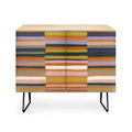 Gigi Rosado Brown Striped Pattern Credenza - Deny Designs