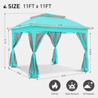 Cozywor Tonnelle escamotable en acier de 3,35 m x 3,35 m avec moustiquaire