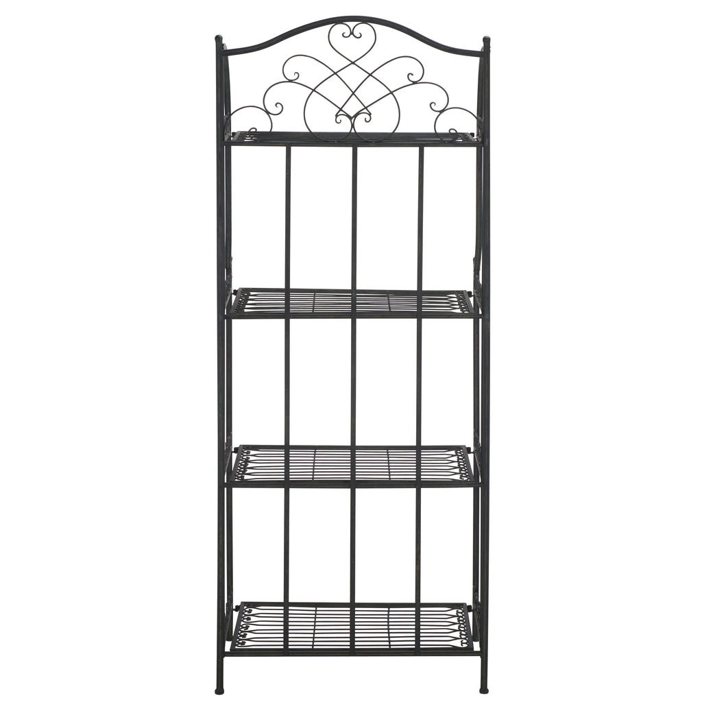 SAFAVIEH Bryn Étagère de boulanger d'extérieur victorienne en fer forgé à 4 niveaux - 63,5 cm l x 38,1 cm P x 160 cm H - 25L x 15P x 63H