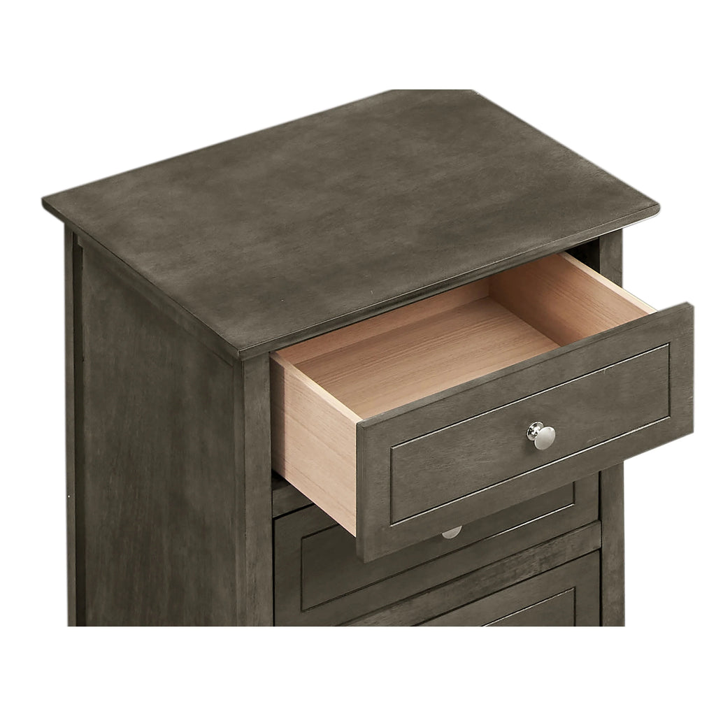 Table de chevet Daniel de style transitionnel en bois, à 3 tiroirs