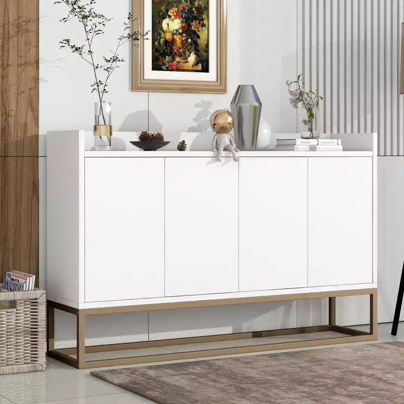 Modern Sideboard, Buffet Storage Cabinet with Metal Legs-ModernLuxe