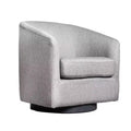 Flash Furniture Landon Club Style Commercial Barrel Accent Armchair with 360 Degree Swivel Metal Base and Sloped Armrests