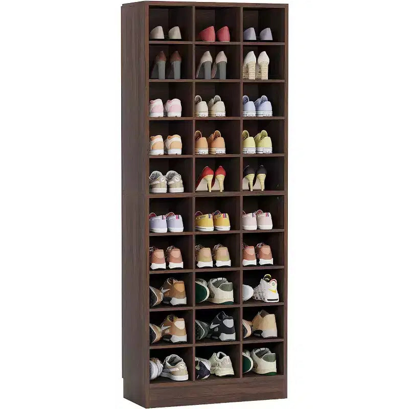Meuble de rangement pour chaussures Tribesigns 10 niveaux, étagère à chaussures autoportante en bois