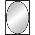 Uttermost Cameo Satin Black 23 3/4 x 33 3/4 Oval Wall Mirror